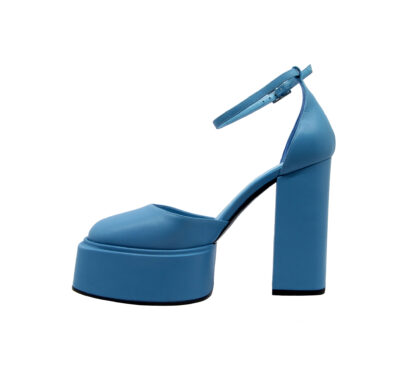 3 JUIN DONNA Donna SANDALO PLATO' PELLE AZZURRO 37-2, 37, 38-2, 38, 39-2, 40 immagine n. 3/4