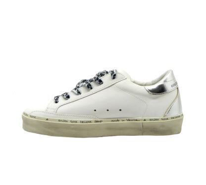 GOLDEN GOOSE DONNA Donna SNEAKERS HI STAR BIANCO ORO ARGENTO 36, 38-2, 39-2, 40 immagine n. 3/4