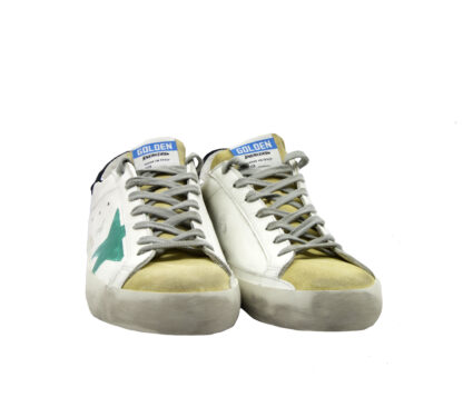 GOLDEN GOOSE UOMO CALZATURE SNEKAERS SUPERSTAR BIANCO VERDE 39-2, 40, 41-2, 42, 43-2 immagine n. 2/4