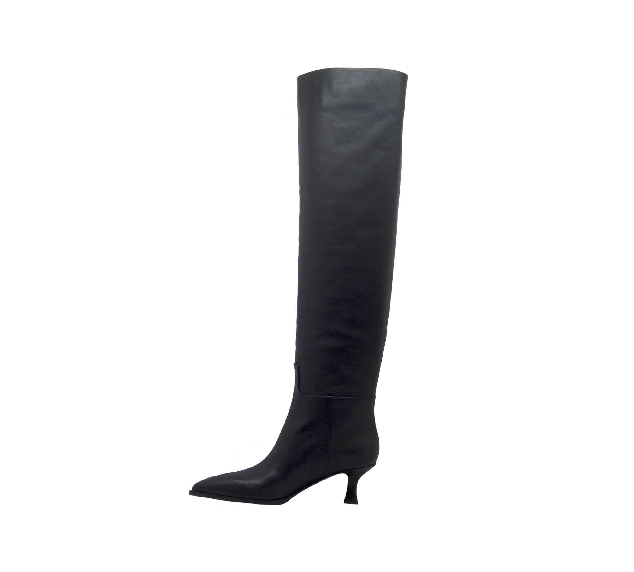 3 juin Stivale lungo pelle nero Mary Claud