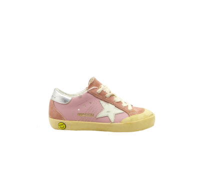 GOLDEN GOOSE UNISEX Bambino SNEAKERS PENSTAR SUPERSTAR PELLE ROSA 24, 25, 26, 27 immagine n. 1/4