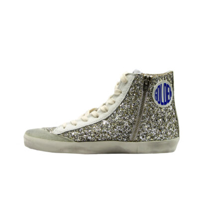 GOLDEN GOOSE DONNA Donna SNEAKERS FRANCY GLITTER ARGENTO 37-2, 38-2, 40 immagine n. 3/3