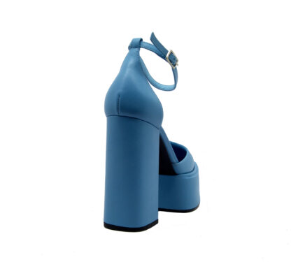 3 JUIN DONNA Donna SANDALO PLATO' PELLE AZZURRO 37-2, 37, 38-2, 38, 39-2, 40 immagine n. 4/4