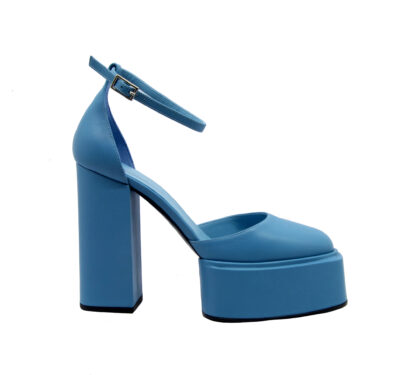3 JUIN DONNA Donna SANDALO PLATO' PELLE AZZURRO 37-2, 37, 38-2, 38, 39-2, 40 immagine n. 1/4