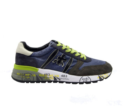 premiata UOMO CALZATURE SNEAKERS LANDER BLU LIME 40, 41-2, 42, 43-2, 44-2, 45-2, 46-2 immagine n. 1/4