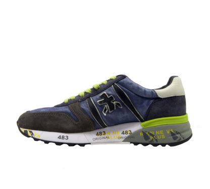 premiata UOMO CALZATURE SNEAKERS LANDER BLU LIME 40, 41-2, 42, 43-2, 44-2, 45-2, 46-2 immagine n. 3/4