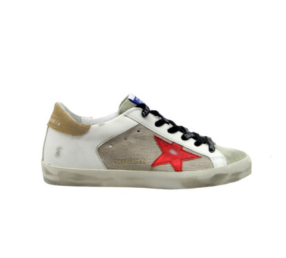 GOLDEN GOOSE DONNA Donna SNEAKERS SUPERSTAR BIANCO VELLUTO BEIGE 37-2, 38-2, 39-2 immagine n. 1/4