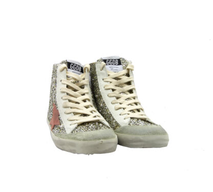 GOLDEN GOOSE DONNA Donna SNEAKERS FRANCY GLITTER ARGENTO 37-2, 38-2, 40 immagine n. 2/3