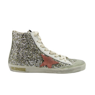 GOLDEN GOOSE DONNA Donna SNEAKERS FRANCY GLITTER ARGENTO 37-2, 38-2, 40 immagine n. 1/3