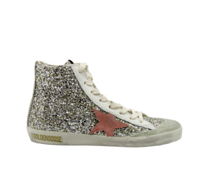 GOLDEN GOOSE DONNA Donna SNEAKERS FRANCY GLITTER ARGENTO 37-2, 38-2, 40 immagine n. 1/3