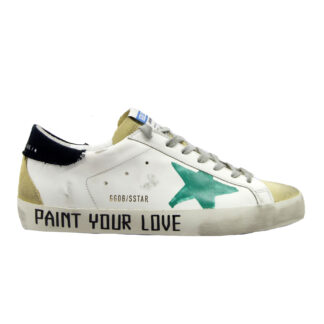 GOLDEN GOOSE UOMO CALZATURE SNEKAERS SUPERSTAR BIANCO VERDE 39-2, 40, 41-2, 42, 43-2 immagine n. 1/4
