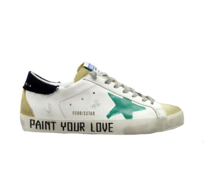 GOLDEN GOOSE UOMO CALZATURE SNEKAERS SUPERSTAR BIANCO VERDE 39-2, 40, 41-2, 42, 43-2 immagine n. 1/4