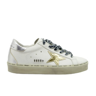 GOLDEN GOOSE DONNA Donna SNEAKERS HI STAR BIANCO ORO ARGENTO 36, 38-2, 39-2, 40 immagine n. 1/4
