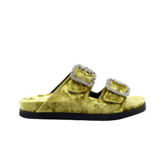 EMANUELA CARUSO DONNA CIABATTA ANATOMICA CIABATTA 2 FASCE VELLUTO ORO 36, 37-2, 38-2, 39-2, 40, 41-2 immagine n. 1/3