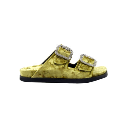  DONNA CIABATTA ANATOMICA CIABATTA 2 FASCE VELLUTO ORO 36, 37-2, 38-2, 39-2, 40, 41-2 immagine n. 1/3