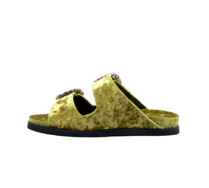  DONNA CIABATTA ANATOMICA CIABATTA 2 FASCE VELLUTO ORO 36, 37-2, 38-2, 39-2, 40, 41-2 immagine n. 3/3