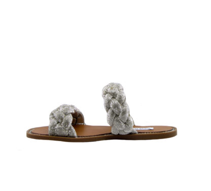 steve madden DONNA Donna CIABATTA TRECCIA ARGENTO 36, 37-2, 37, 38-2, 38, 39-2, 40, 41-2 immagine n. 3/4