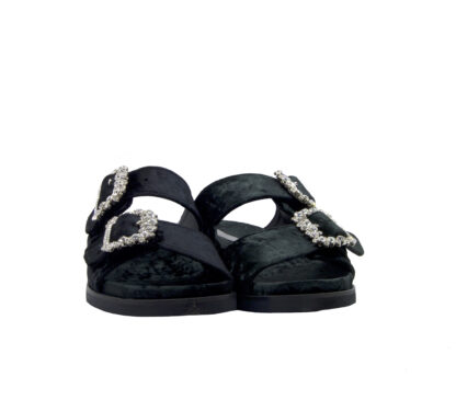  DONNA CIABATTA ANATOMICA CIABATTA 2 FASCE VELLUTO NERO 36, 37-2, 38-2, 39-2, 40, 41-2 immagine n. 2/4