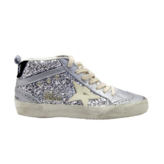 GOLDEN GOOSE DONNA Donna SNEAKERS MID STAR GLITTER ARGENTO 36, 37-2, 38-2, 39-2, 40, 41-2 immagine n. 1/4