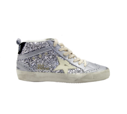 GOLDEN GOOSE DONNA Donna SNEAKERS MID STAR GLITTER ARGENTO 36, 37-2, 38-2, 39-2, 40, 41-2 immagine n. 1/4