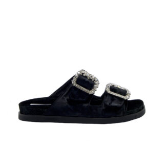 EMANUELA CARUSO DONNA CIABATTA ANATOMICA CIABATTA 2 FASCE VELLUTO NERO 36, 37-2, 38-2, 39-2, 40, 41-2 immagine n. 1/4