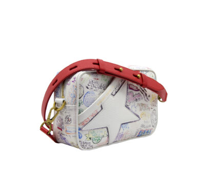 GOLDEN GOOSE DONNA Borsa STAR BAG BIANCO SCRITTE MULTI un immagine n. 2/3