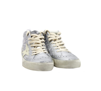 GOLDEN GOOSE DONNA Donna SNEAKERS MID STAR GLITTER ARGENTO 36, 37-2, 38-2, 39-2, 40, 41-2 immagine n. 2/4