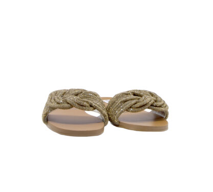 steve madden DONNA Donna CIABATTA TRECCIA SWAROVSKY BRONZO 36, 37-2, 37, 38-2, 38, 39-2, 40, 41-2 immagine n. 2/4