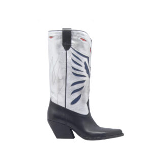 ELENA iachi DONNA Donna STIVALE TEXANO ARGENTO NERO 37-2, 38-2, 38, 39-2, 40, 41-2 immagine n. 1/4