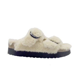 BIRKENSTOCK DONNA CIABATTA ANATOMICA CIABATTA ARIZONA BIG BUCKLE TEDDY AVORIO 36, 37-2, 38-2, 39-2, 40, 41-2 immagine n. 1/4