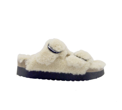 BIRKENSTOCK DONNA CIABATTA ANATOMICA CIABATTA ARIZONA BIG BUCKLE TEDDY AVORIO 36, 37-2, 38-2, 39-2, 40, 41-2 immagine n. 1/4