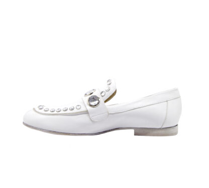 STRATEGIA DONNA Donna MOCASSINO PELLE BIANCO PIETRE 36, 37-2, 38-2, 38, 39-2, 40, 41-2 immagine n. 3/4