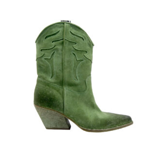 ELENA iachi DONNA Donna STIVALETTO TEXANO NABUK VERDE 36, 37-2, 38-2, 38, 39-2, 40, 41-2 immagine n. 1/4