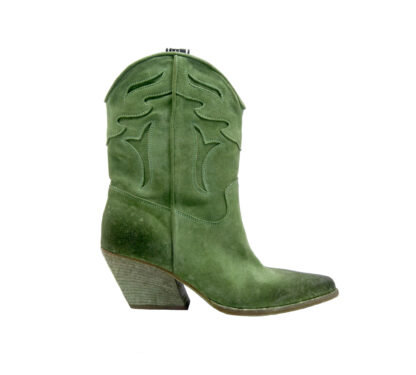 ELENA iachi DONNA Donna STIVALETTO TEXANO NABUK VERDE 36, 37-2, 38-2, 38, 39-2, 40, 41-2 immagine n. 1/4