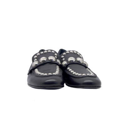 STRATEGIA DONNA Donna MOCASSINO PELLE NERO BORCHIE 36, 37-2, 37, 38-2, 39-2, 40, 41-2 immagine n. 2/4