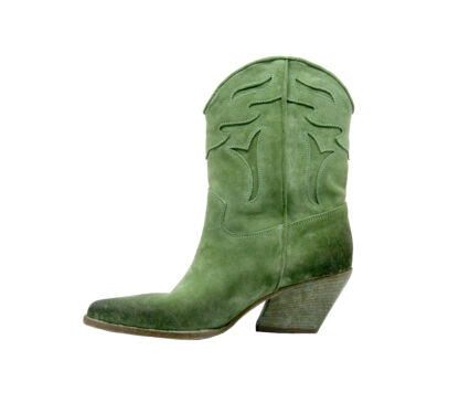 ELENA iachi DONNA Donna STIVALETTO TEXANO NABUK VERDE 36, 37-2, 38-2, 38, 39-2, 40, 41-2 immagine n. 4/4