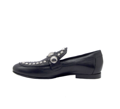 STRATEGIA DONNA Donna MOCASSINO PELLE NERO BORCHIE 36, 37-2, 37, 38-2, 39-2, 40, 41-2 immagine n. 3/4