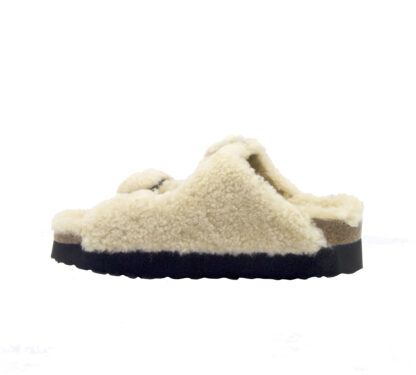 BIRKENSTOCK DONNA CIABATTA ANATOMICA CIABATTA ARIZONA BIG BUCKLE TEDDY AVORIO 36, 37-2, 38-2, 39-2, 40, 41-2 immagine n. 3/4