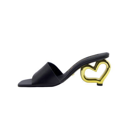  DONNA Donna MULES PELLE NERO CUORE 36, 37-2, 38-2, 39-2, 40 immagine n. 3/4