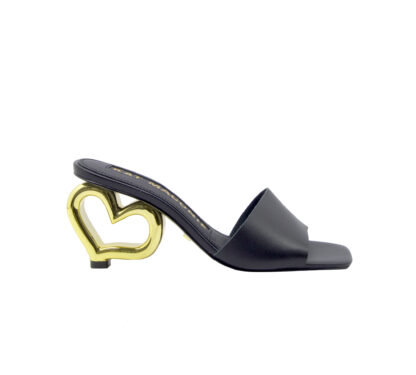  DONNA Donna MULES PELLE NERO CUORE 36, 37-2, 38-2, 39-2, 40 immagine n. 1/4