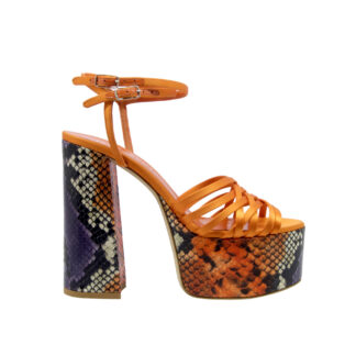 LELLA BALDI DONNA Donna SANDALO PLATO' ARANCIO ANIMALIER 36, 37-2, 38-2, 39-2, 40 immagine n. 1/4