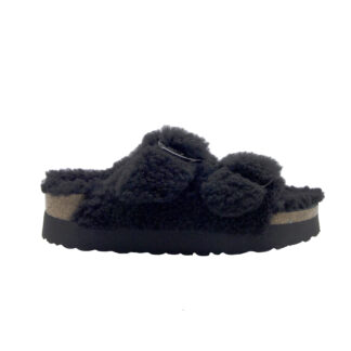 BIRKENSTOCK UNISEX CALZATURE CIABATTA ARIZONAA BIG BUCKLE TEDDY NERO 36, 37-2, 38-2, 39-2, 40, 41-2 immagine n. 1/4