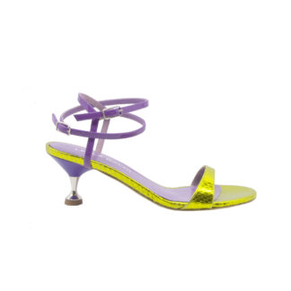 LELLA BALDI DONNA Donna SANDALO PELLE GIALLO VIOLA 36, 37-2, 37, 38-2, 38, 39-2, 40 immagine n. 1/4