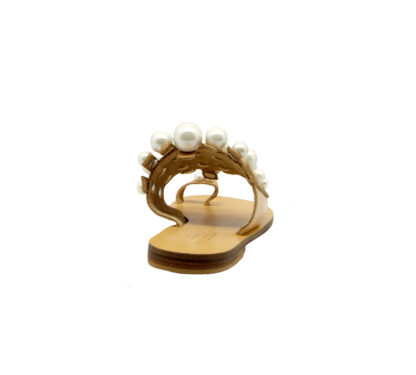  DONNA Ciabatta INFRADITO PELLE CUOIO PERLE 37-2, 38-2, 39-2, 40, 41-2 immagine n. 4/4