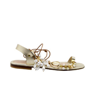  DONNA Donna SANDALO INFRADITO PLATINO PERLE 37-2, 38-2, 39-2, 40, 41-2 immagine n. 1/4
