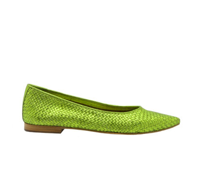 STRATEGIA DONNA BALLERINE BALLERINA INTRECCIATA PELLE LIME 36, 37-2, 38-2, 39-2, 40, 41-2 immagine n. 1/4