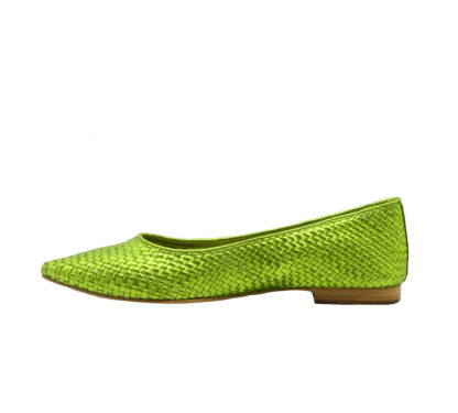 STRATEGIA DONNA BALLERINE BALLERINA INTRECCIATA PELLE LIME 36, 37-2, 38-2, 39-2, 40, 41-2 immagine n. 3/4