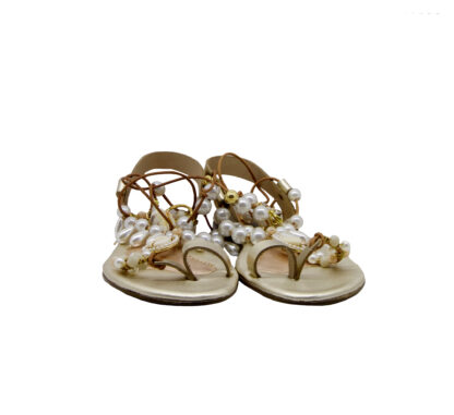  DONNA Donna SANDALO INFRADITO PLATINO PERLE 37-2, 38-2, 39-2, 40, 41-2 immagine n. 2/4