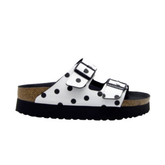 BIRKENSTOCK DONNA CIABATTA ANATOMICA ARIZONA PLATFORM BIANCO POIX NERO 36, 37-2, 38-2, 39-2, 40, 41-2 immagine n. 1/4