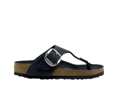 BIRKENSTOCK UNISEX Birkenstock INFRADITO GIZEH BIG BUCKLE PELLE NERO 35, 36, 38-2, 39-2, 40, 41-2, 37-2 immagine n. 1/4